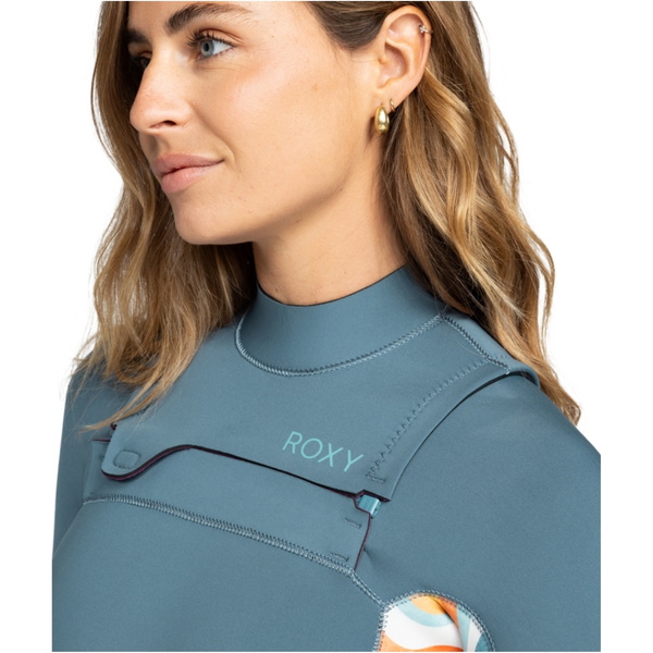 2025 Roxy Femmes Swell Series 4/3mm Chest Zip Combinaison Néoprène ERJW103125 - Starglazer